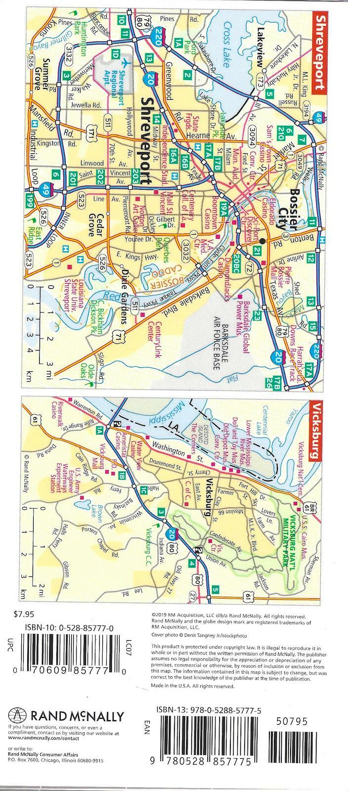 Louisiana, Easy-to-Fold, Laminated State Map, by Rand McNally
