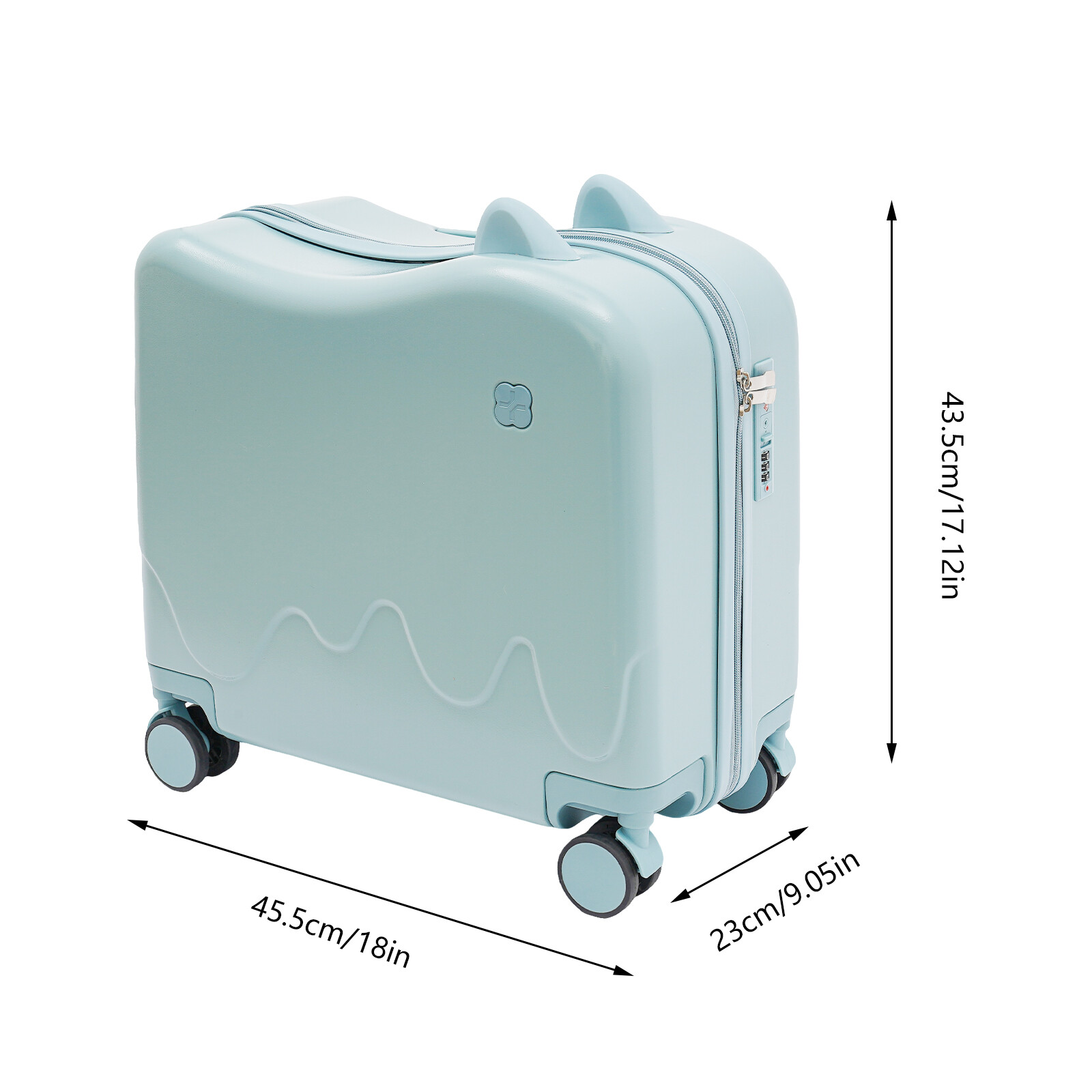 18" Kids Ride-On Suitcase, Children's Luggage Case, Rolling Luggage With Lock