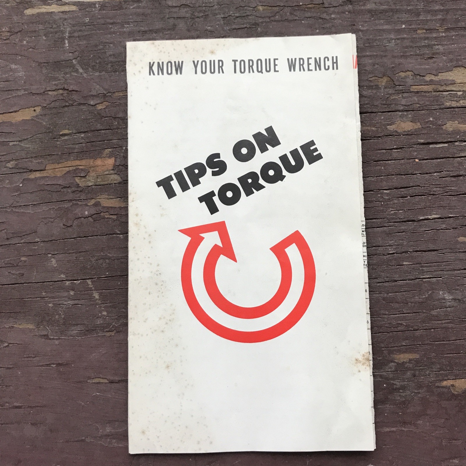 Vintage Tips On Torque Know Your Torque Wrench Manual Pamphlet Brochure Dealer