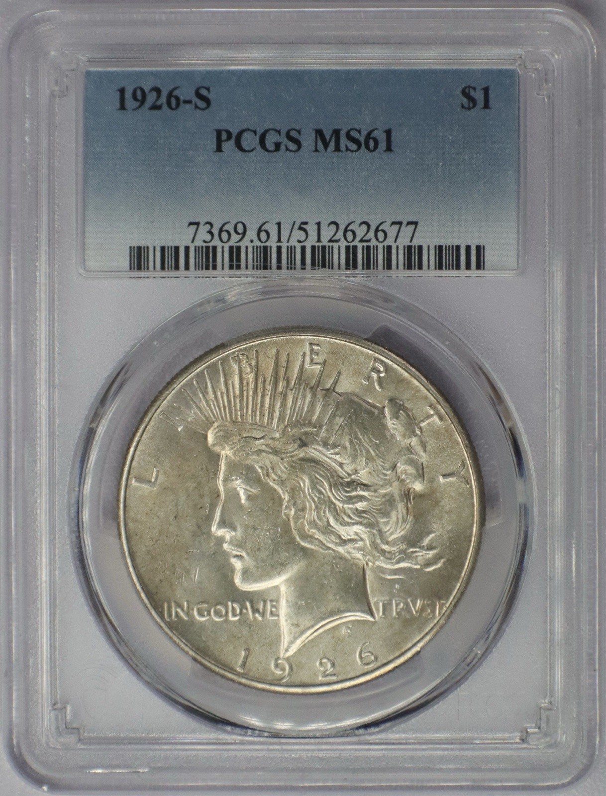 1926-S Peace Silver Dollar - PCGS MS 61