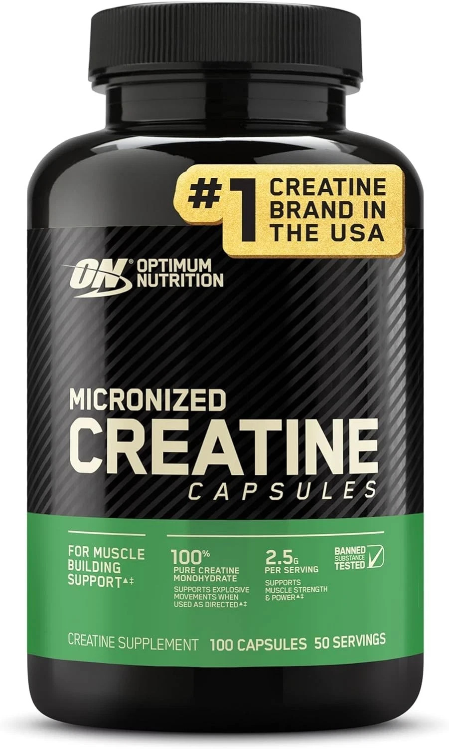 Optimum Nutrition Micronized Creatine Monohydrate Capsules, Keto Friendly