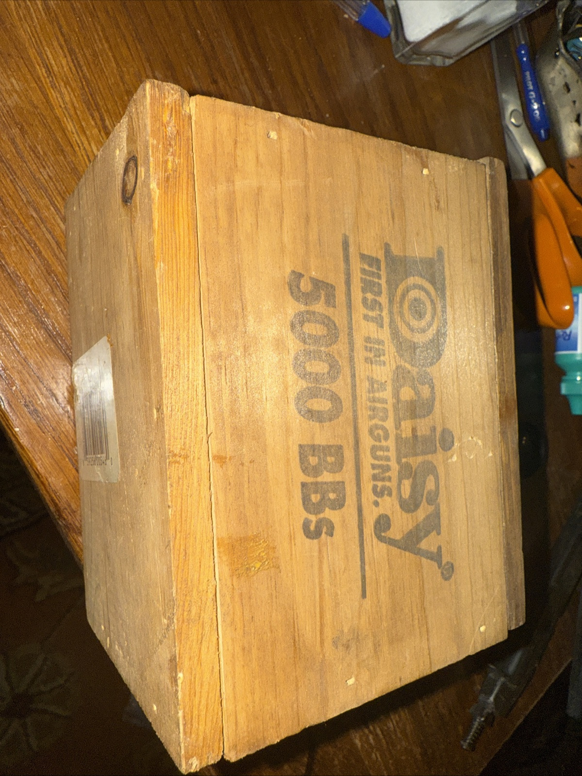 Daisy BB Wood Storage Box With 12 Pack Quick Silver 152 BB And A Partial Opened