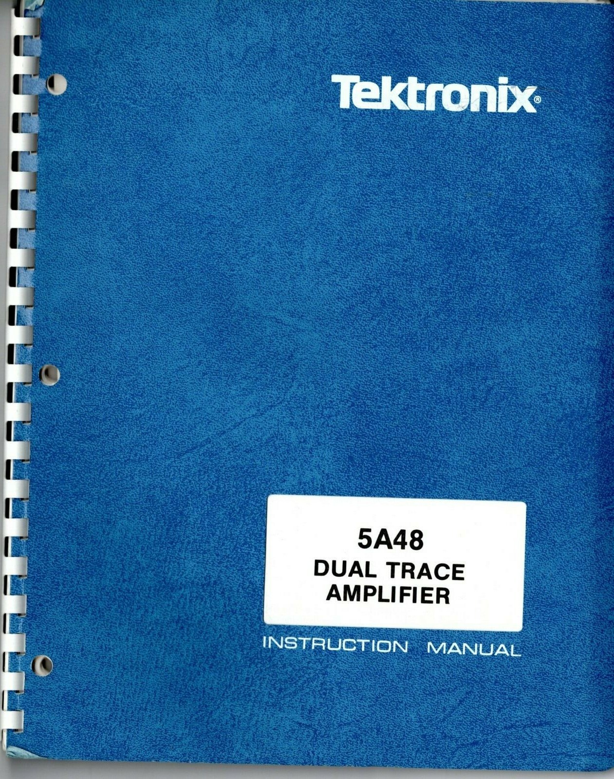 Original Tektronix Instruction Manual for the 5A48 Dual trace amp