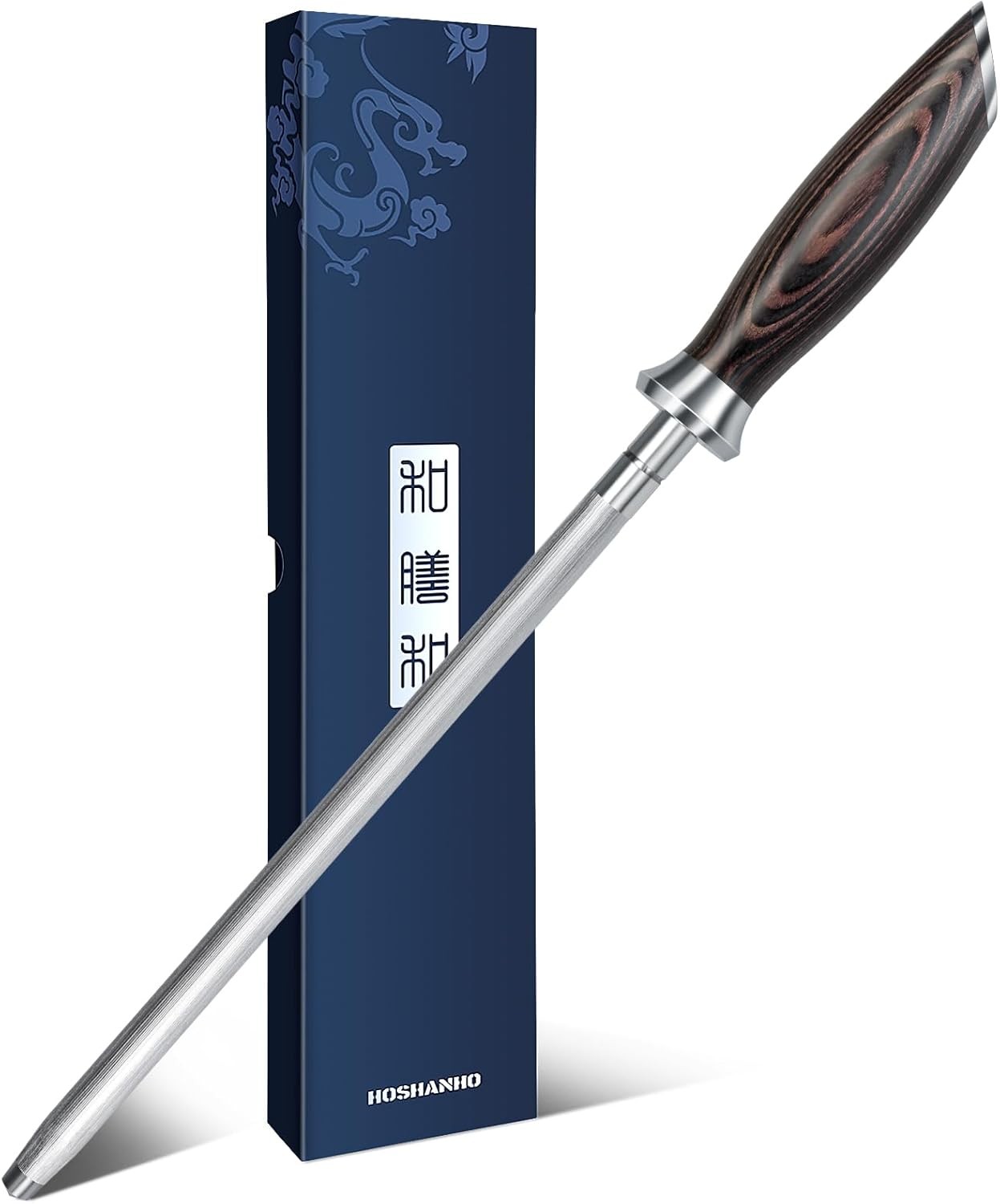 HOSHANHO Honing Rod 10 Inch Professional Kitchen Knife Sharpener
