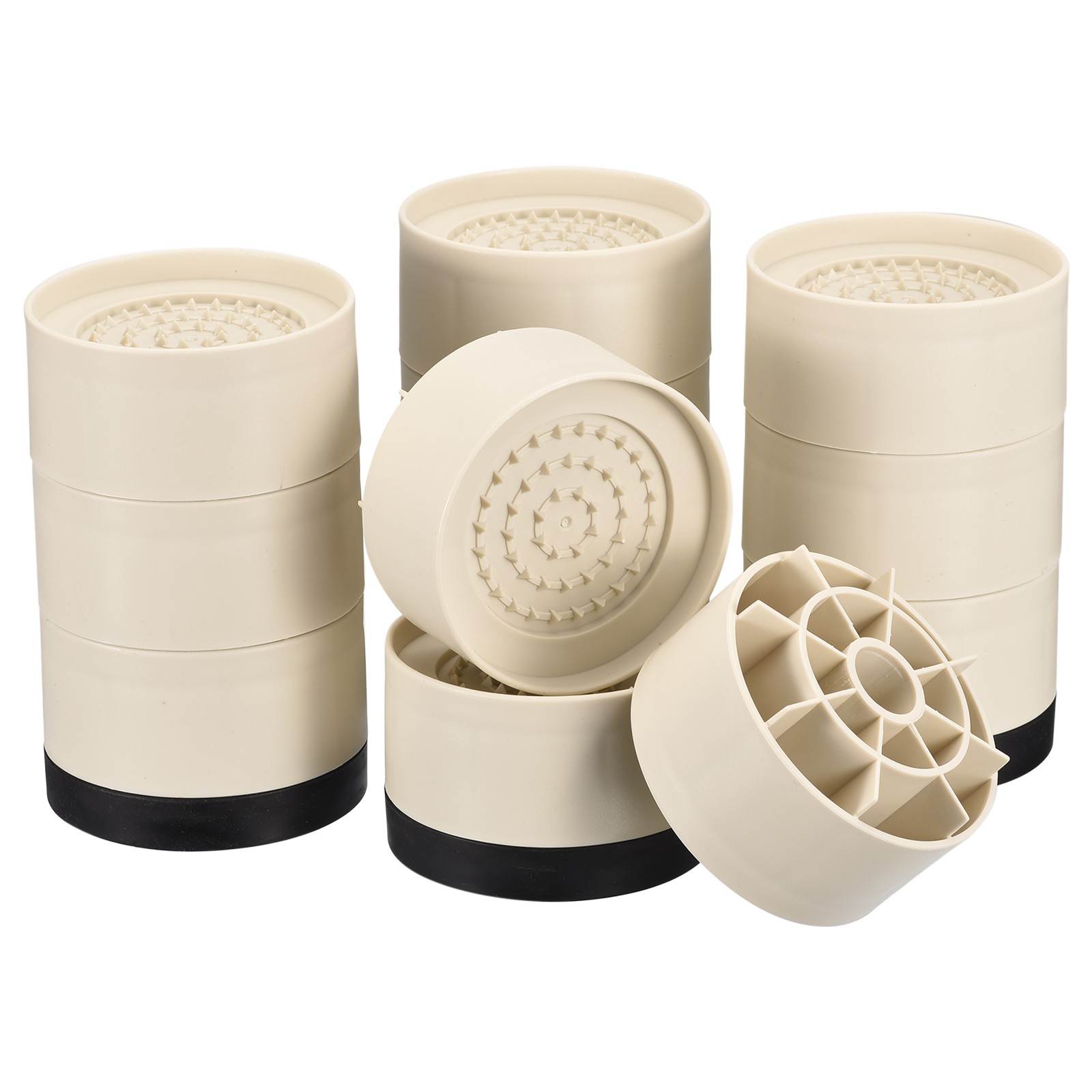 4 Set Round Furniture Risers Height 5.12" Adjustable Bed Lifts Risers Apricot