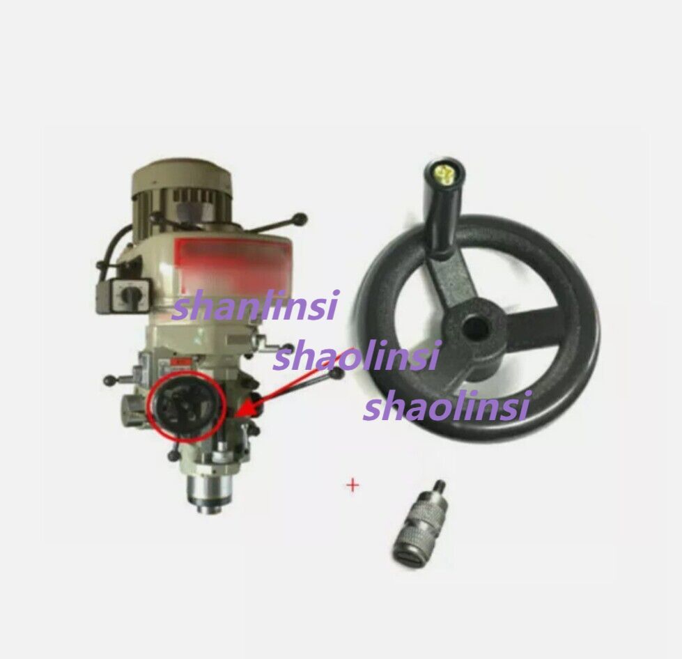 1set Milling Machine Fine Feed Black Plastic Hand Wheel + Feed Reverse Knob