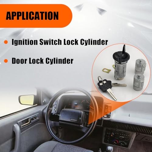 Ignition Switch & Door Lock Cylinders with Keys fit for 1982-2002 Chevy, for