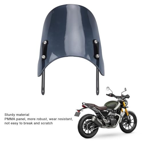 Motorcycle Windshield, Motorcycle Front Windshield Windscreen for Grey