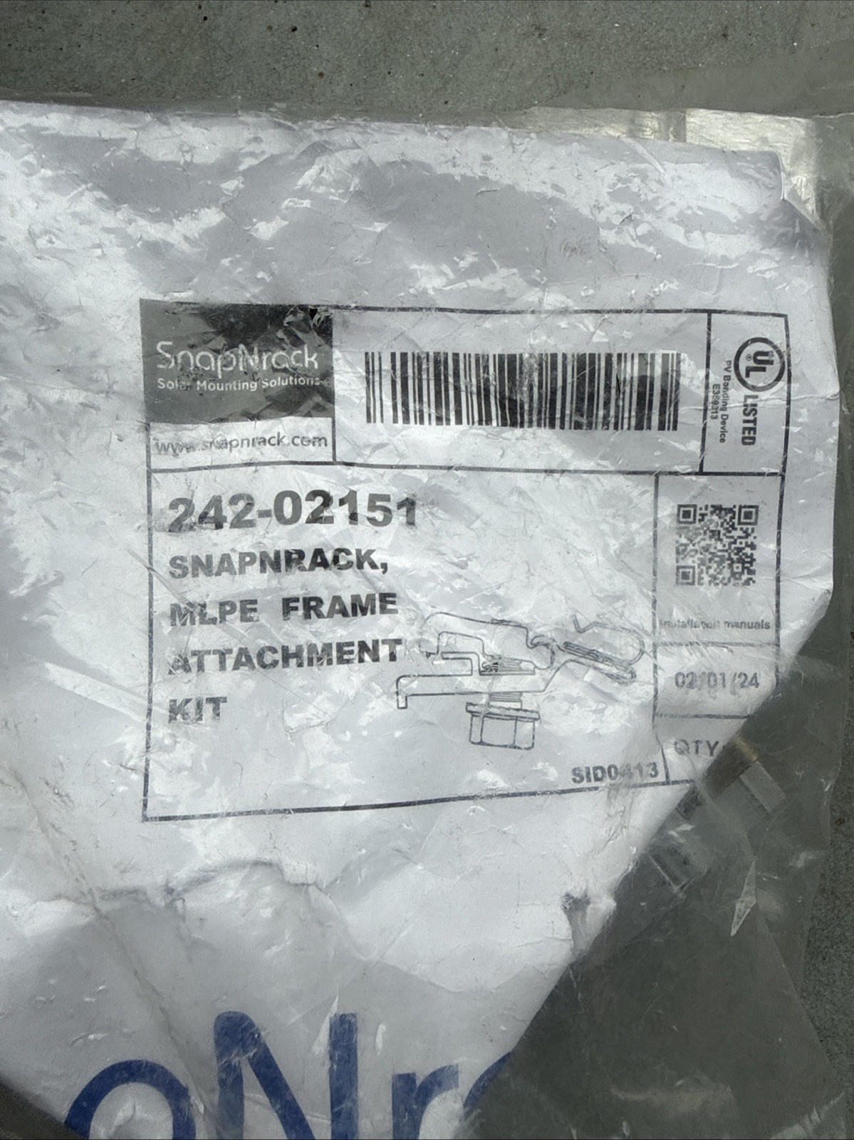 Lot Of 20 SnapNrack 242-02151 MLPE Solar Panel Frame Attachment Kit