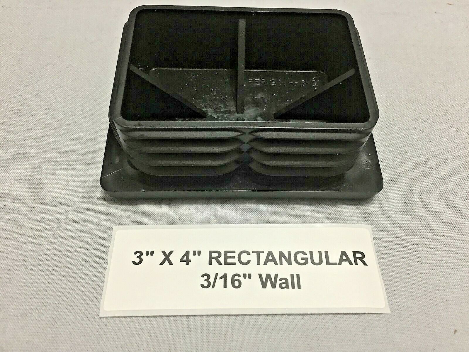Plastic Insert Plugs the end of 3" x 4" Rectangular Tube 3/16" wall