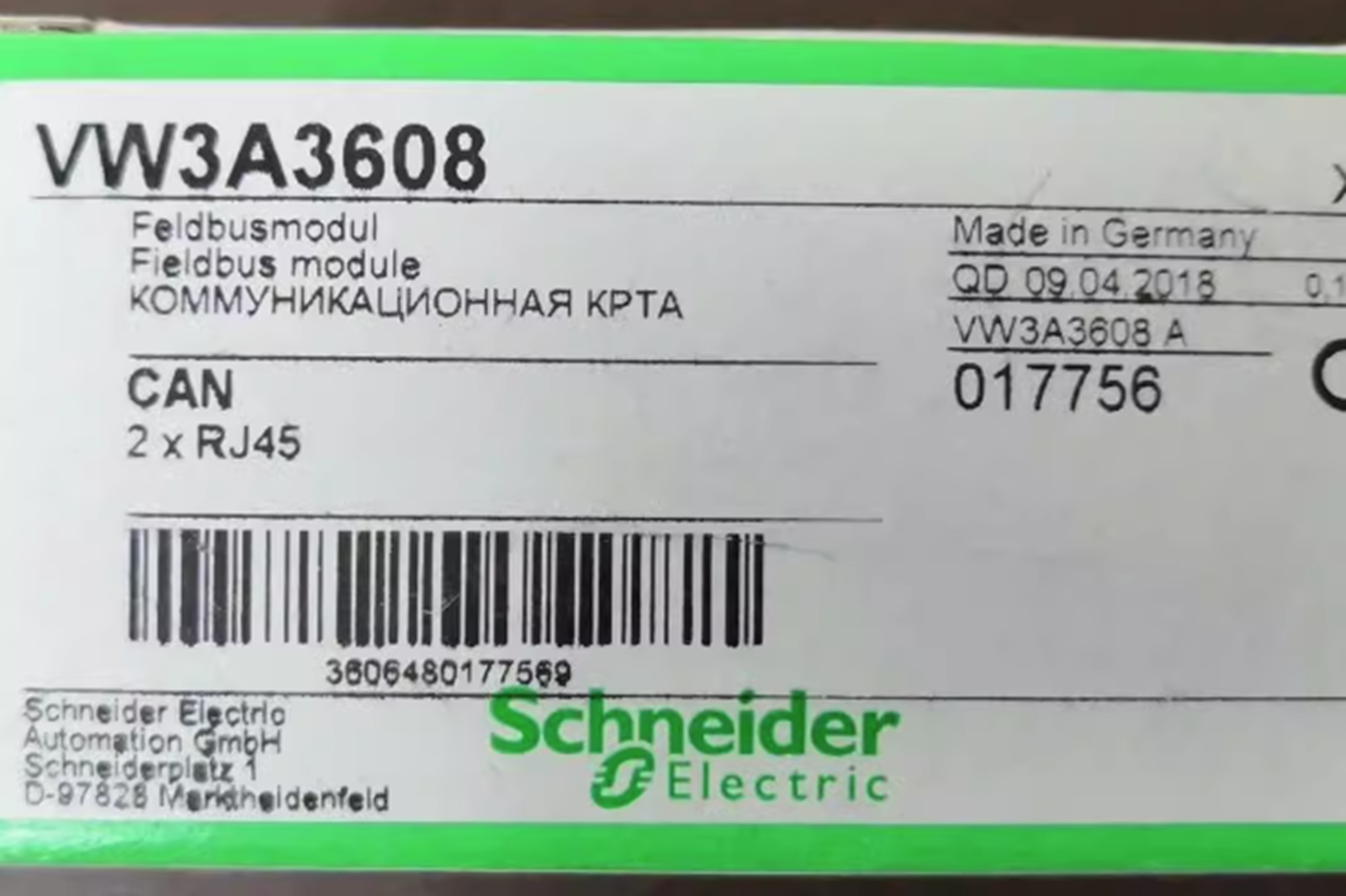 NEW Schneider Electric VW3A3608 CANopen Daisy Chain Comm Module