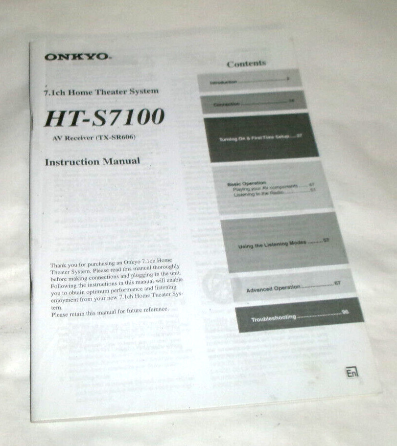 Onkyo HT-S7100 Instruction Manual