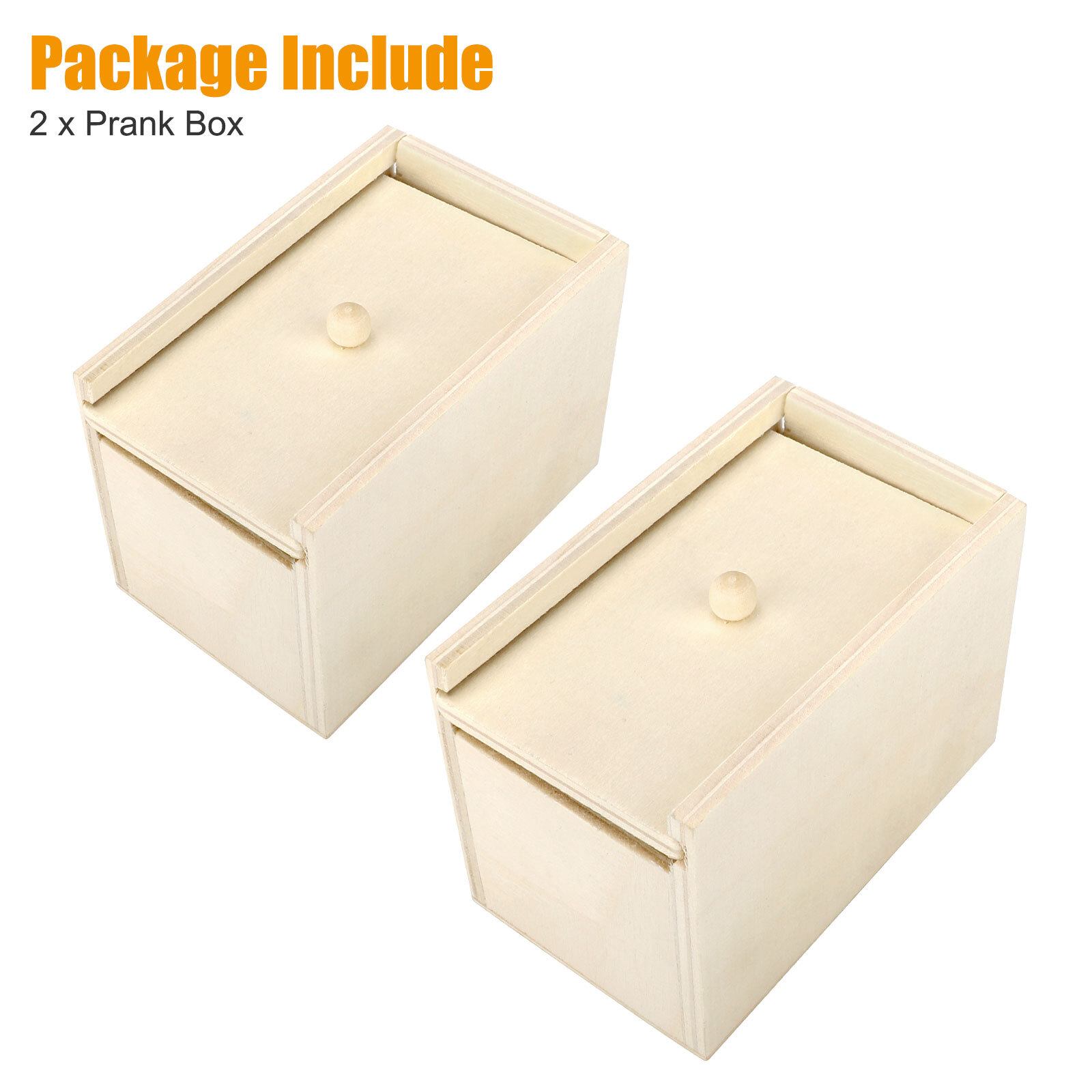2PCS Wood Prank Spiders Scare Box Hidden in Case Trick Play Joke Scarebox Funny