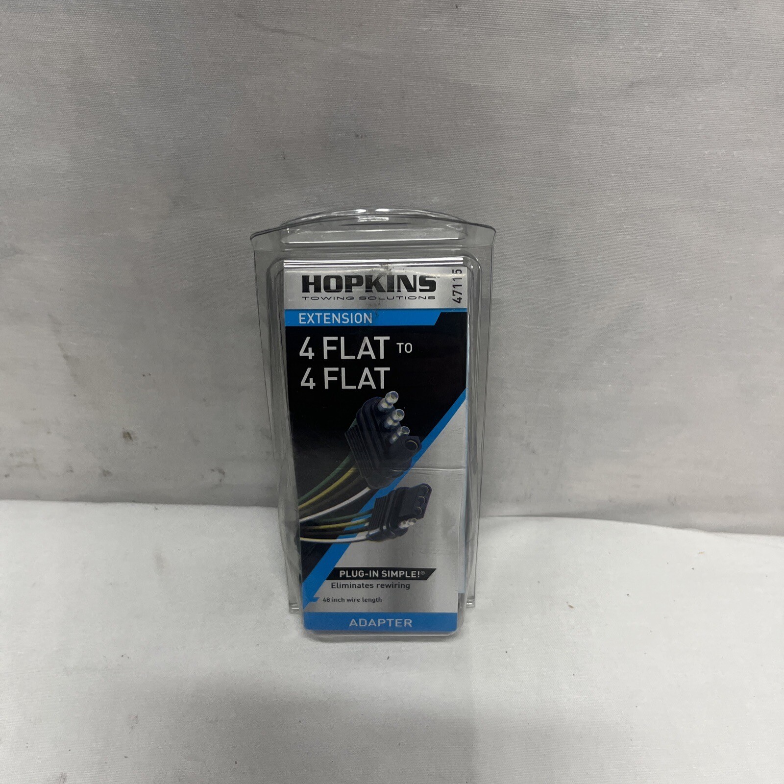 HOPKINS 47115 PLUG-IN TRAILER WIRING HARNESS EXTENSION 4 FLAT TO 4 FLAT 18” WIRE