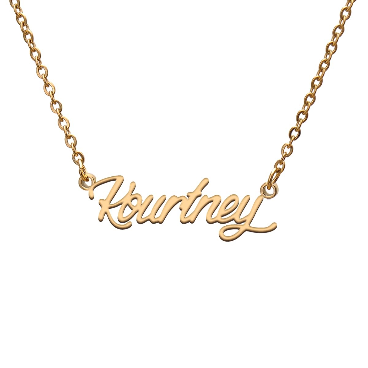 Kourtney Name Tag Necklaces for Her His Friends Familys Relationship Memory Jewe