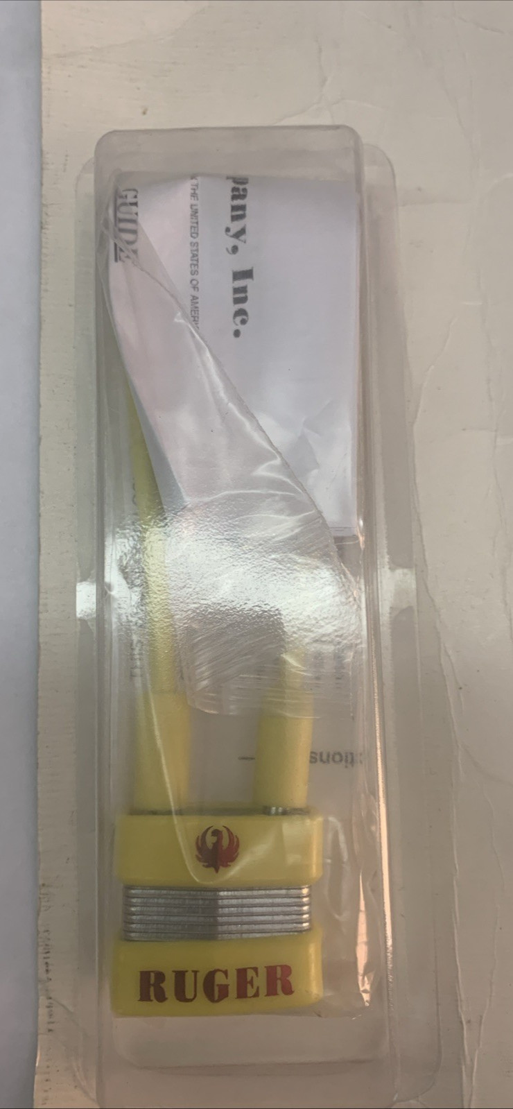 RUGER Genuine OEM "Shot Lock" Yellow Cable Gun Lock w/2 Keys Firearm Safety