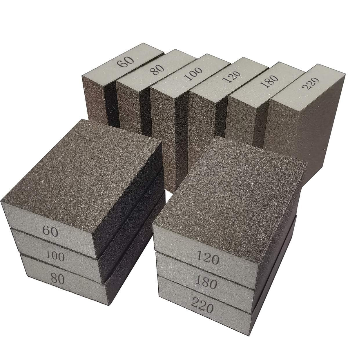 12 Pack Sanding Sponge, Coarse/Medium/Fine/Superfine 6 Different Specifications