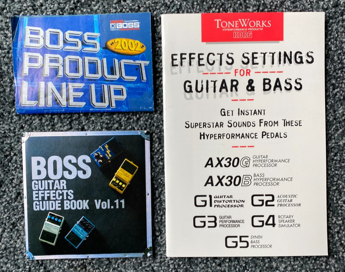Boss Guitar Effects-2002 Line Up &Guide Vol 11 + ToneWorks Effects Settings Book