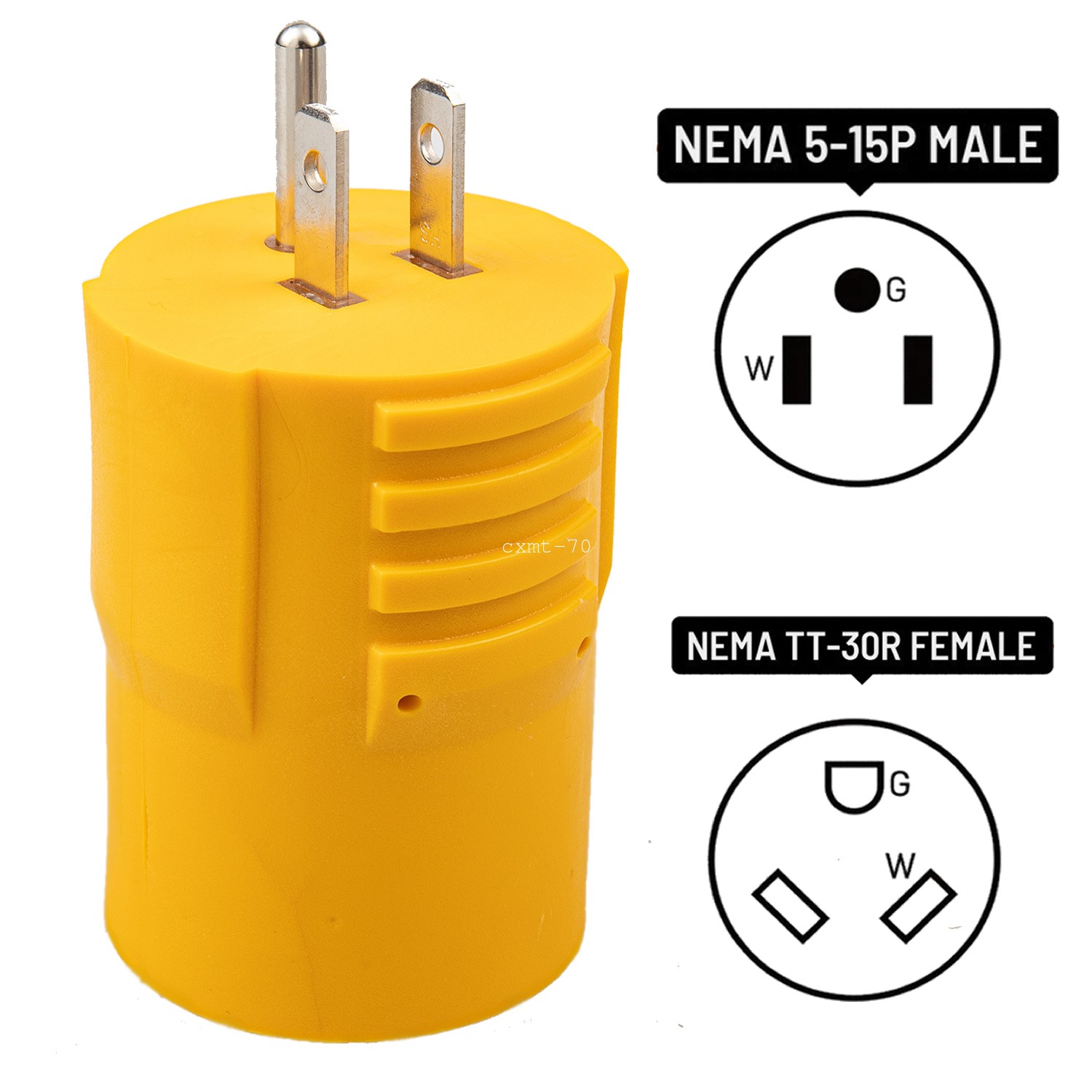 NEMA 5-15P to TT-30R RV Adapter 15A to 30A 110V Power Converter Plug for Camper