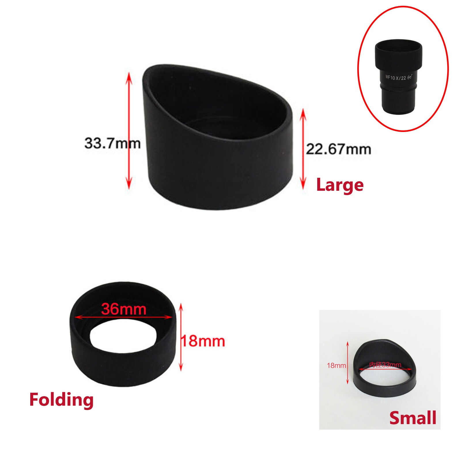 Eye Cups Guard Shield For Microscope Telescopes Binocular Eyepiece Rubber Cover