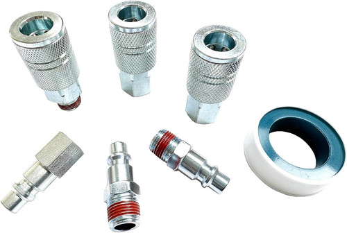 SANFU 3/8’’ Sealed Pre-Coated Air Hose Quick Connect 3/8 Inch, Silver