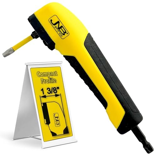 Right Angle Drill Attachment, 90 Degree Compact Drill Adapter with Magnetic