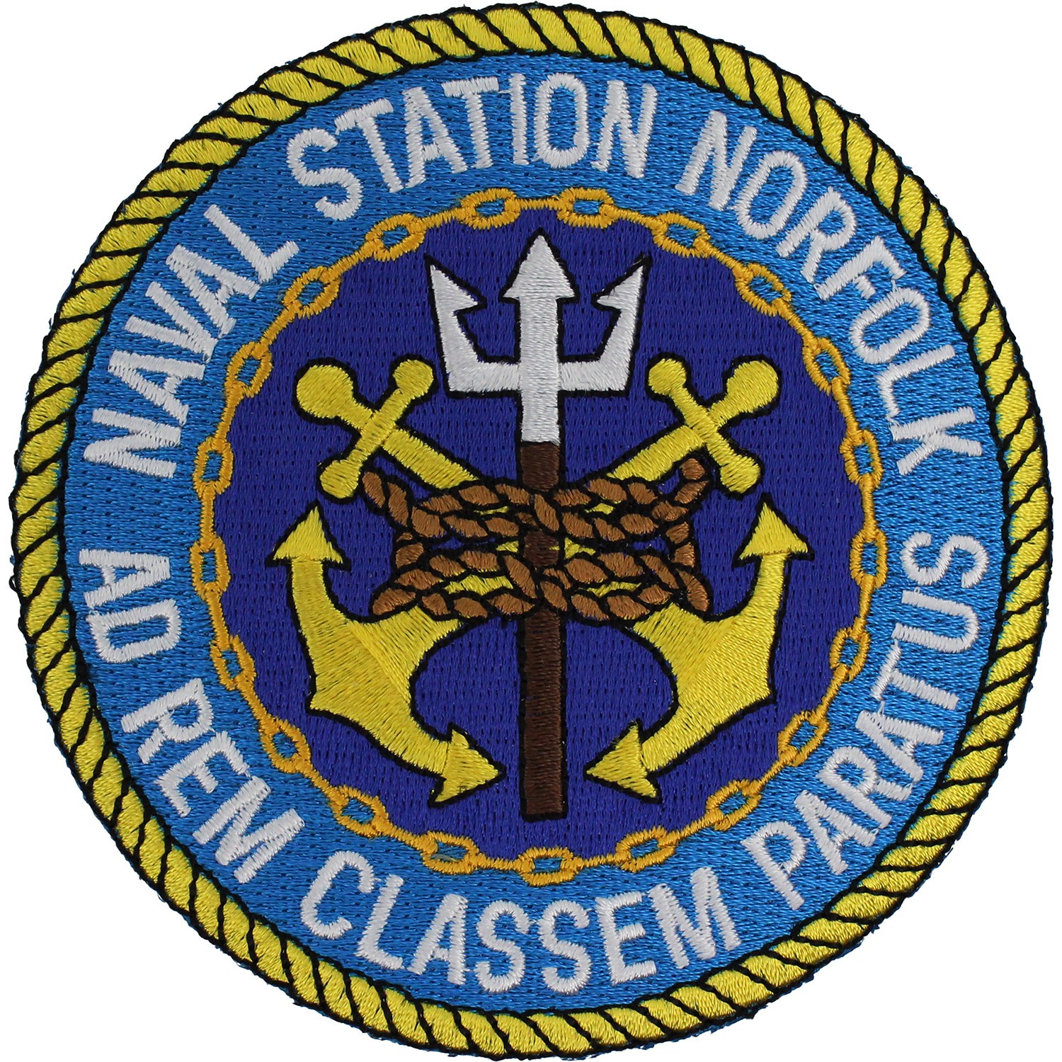 Naval Station Norfolk Patch (4" W x 4" H) ( Sew-On )  P4576