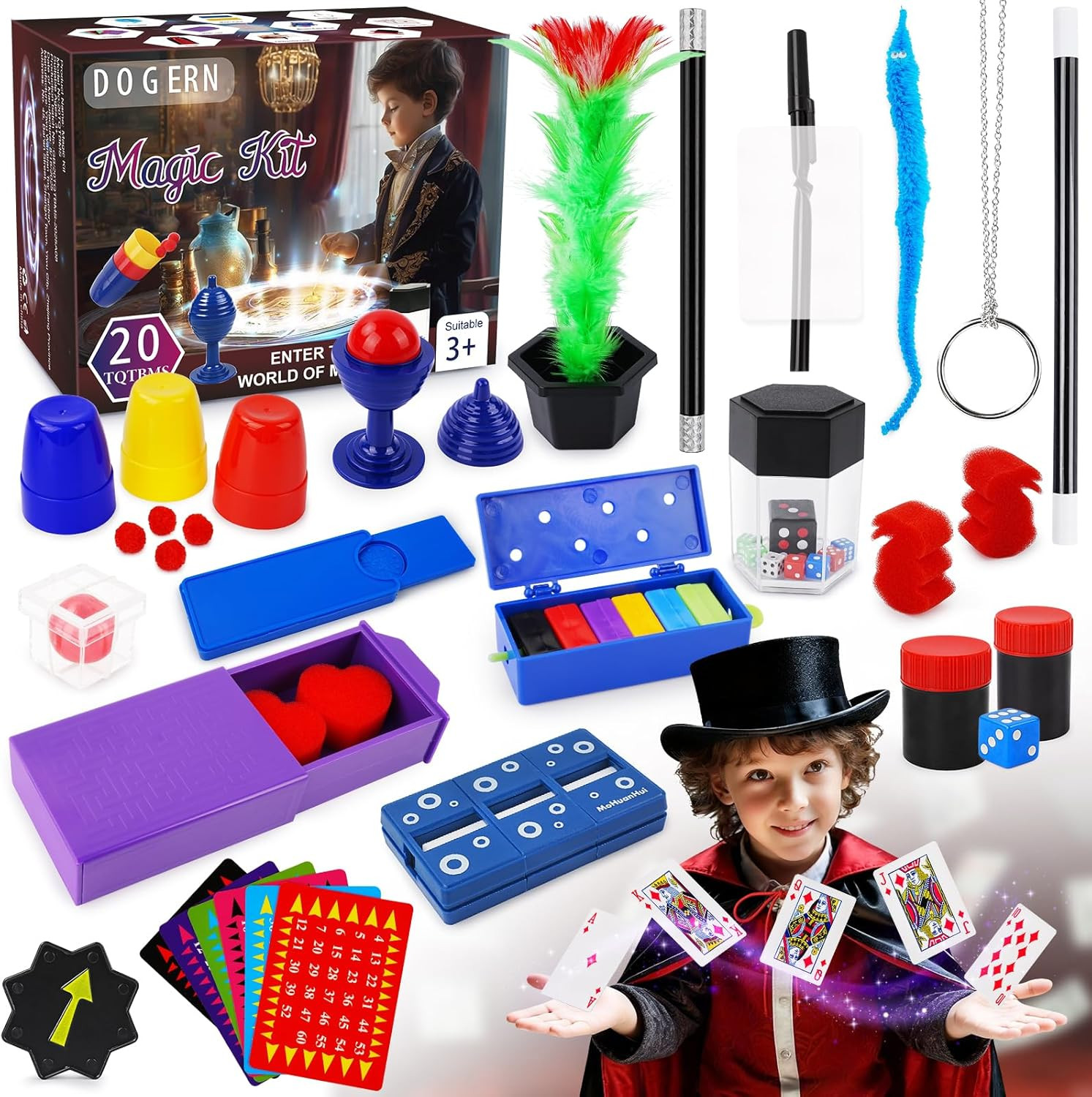 Magic Kit, Magic Tricks Includes Magic Wand and Magician Costume, Exciting Start