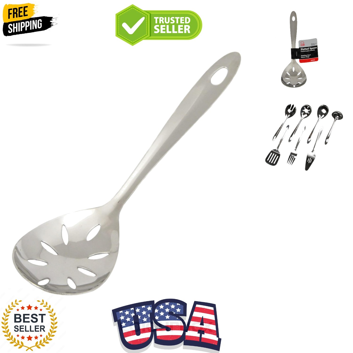 Select Slotted Severing Spoon, 9.5 inch, Stainless Steel