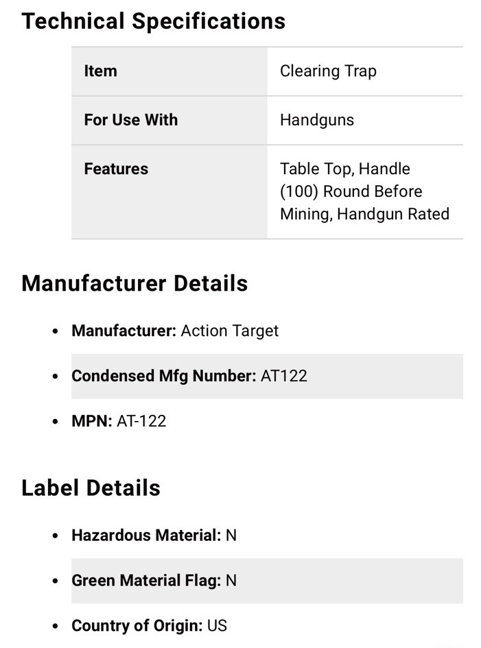 Action Target Table Top Clearing Trap AT-122, Minor Surface Blemishes