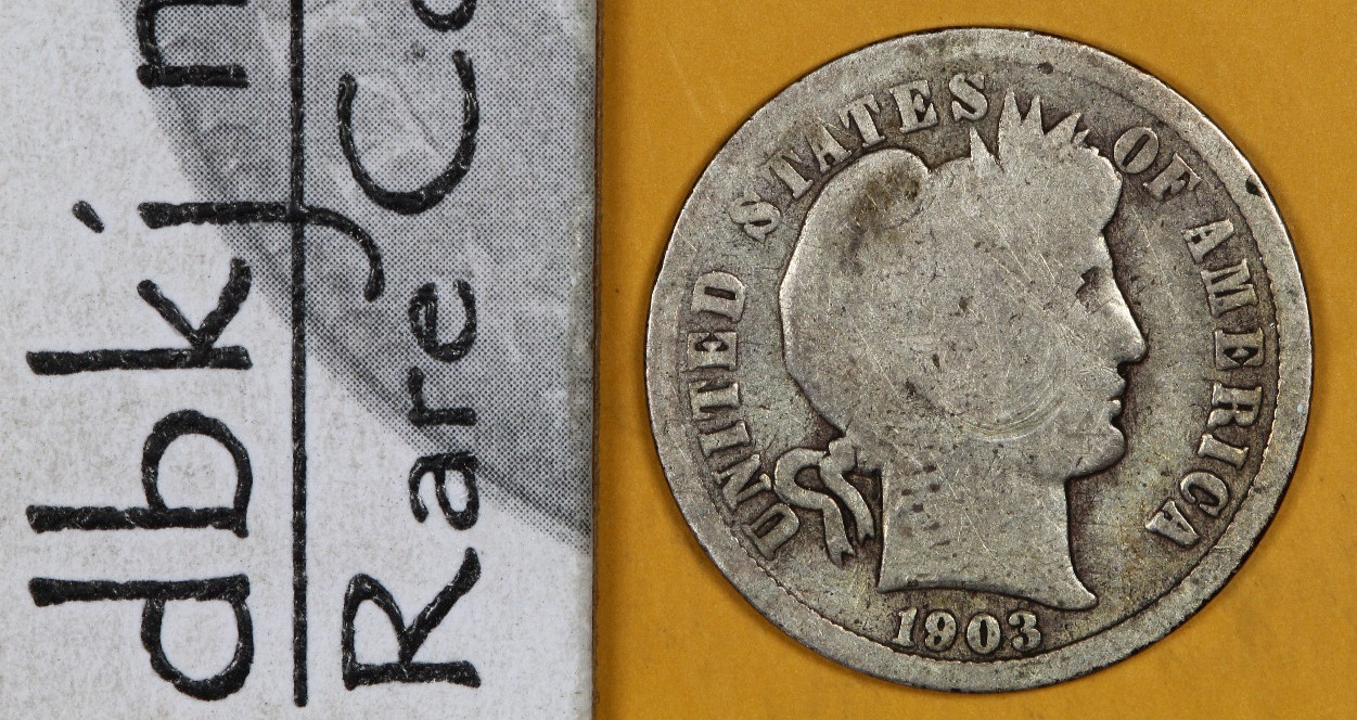 1903 O - Liberty Head "Barber" Silver Dime 10¢ - G Good dbkjA