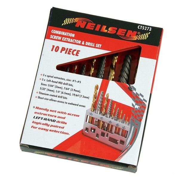 Left Hand Drills Broken Screw Bolt Stud Extractor Easy out Drill Set Neilsen