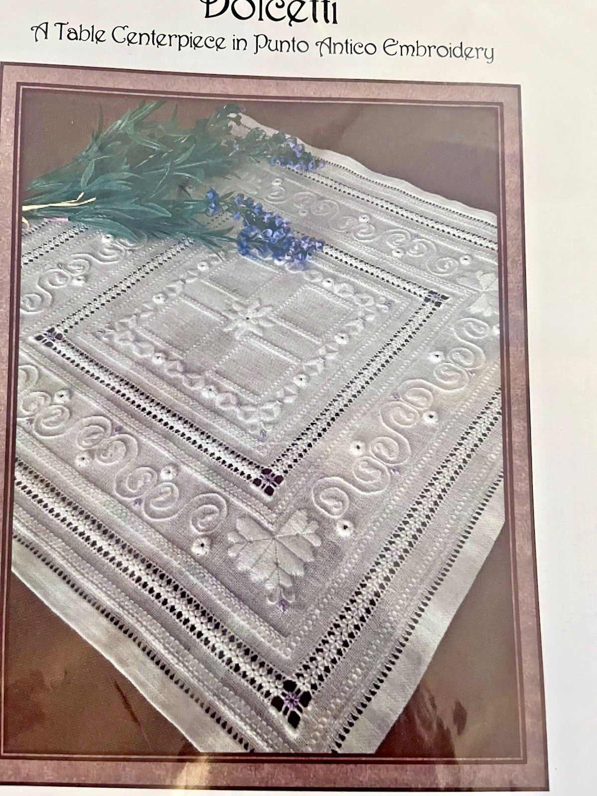 "Dolcetti " A Table Centerpiece Punto Antico Embroidery by Gingerbread Girl