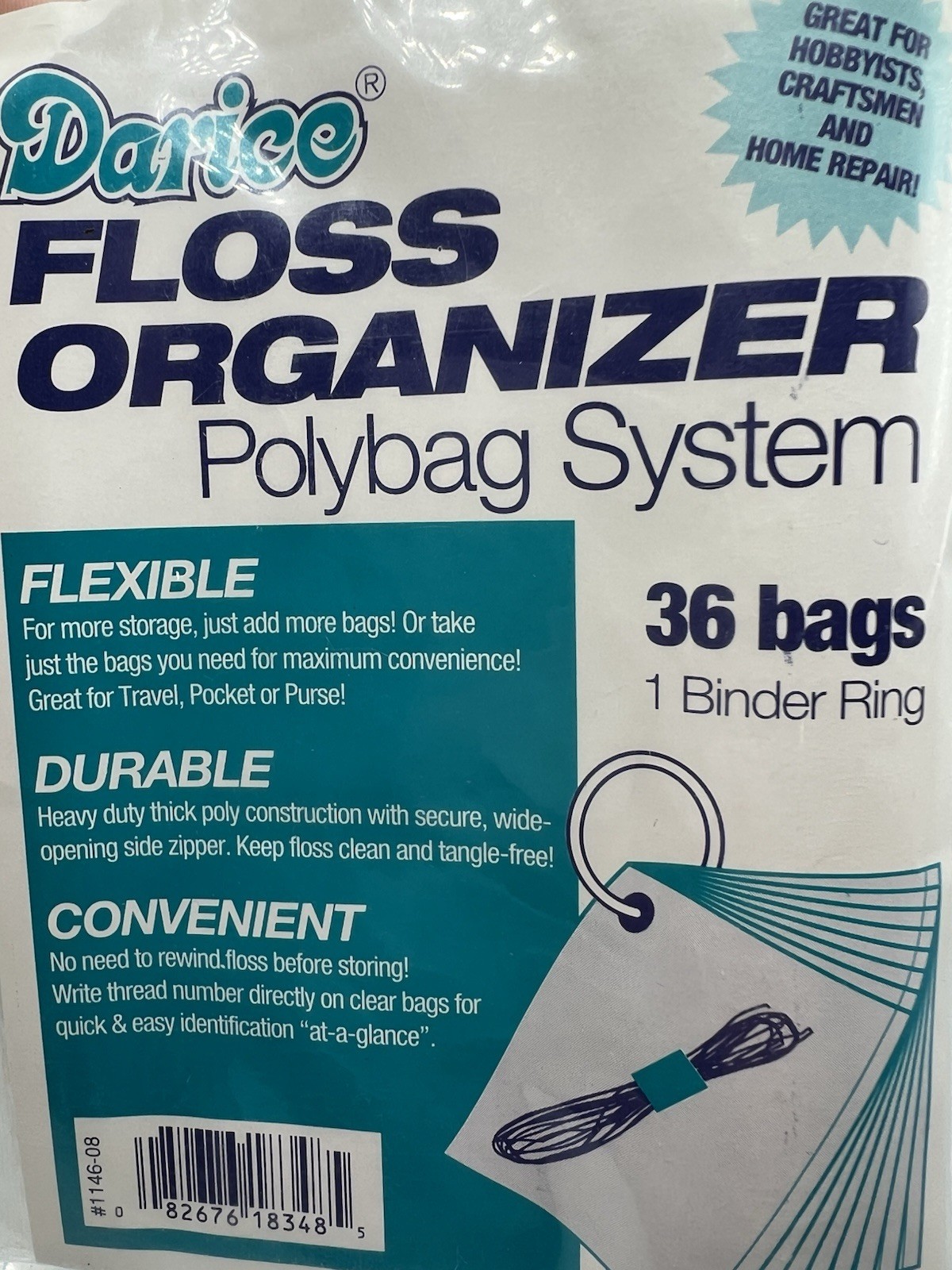 2 Expandable Floss Organizing System Bag-It 36 Bag Pack 3.5" X 5" With 1" Ring