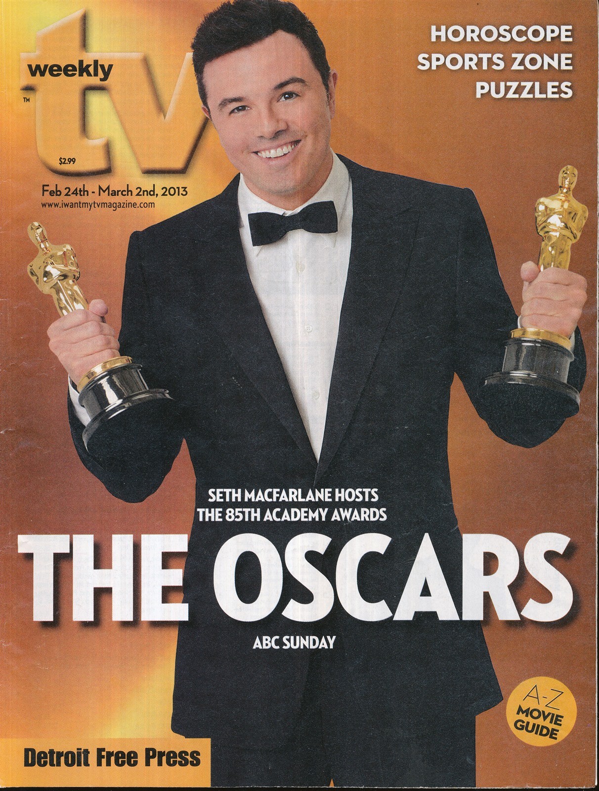 TV WEEKLY 2013 FEB. 24 - MARCH 2 OSCARS (FAIR/GOOD COND)