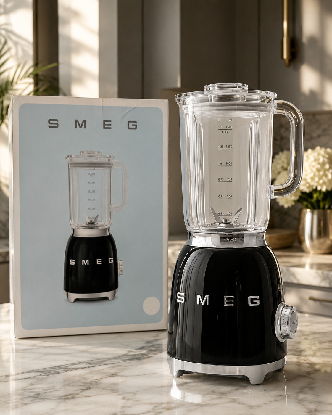 SMEG Retro Style Blender Black BLF01 48oz 4-Speed Countertop Blender Tested