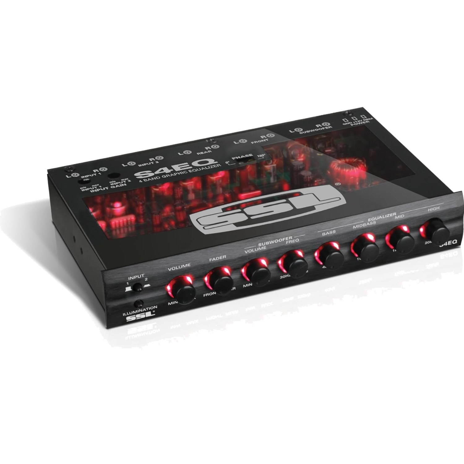 4 Band Pre-Amp Car Audio Stereo Equalizer - Gold-Plated Front/Rear and Subwoo...