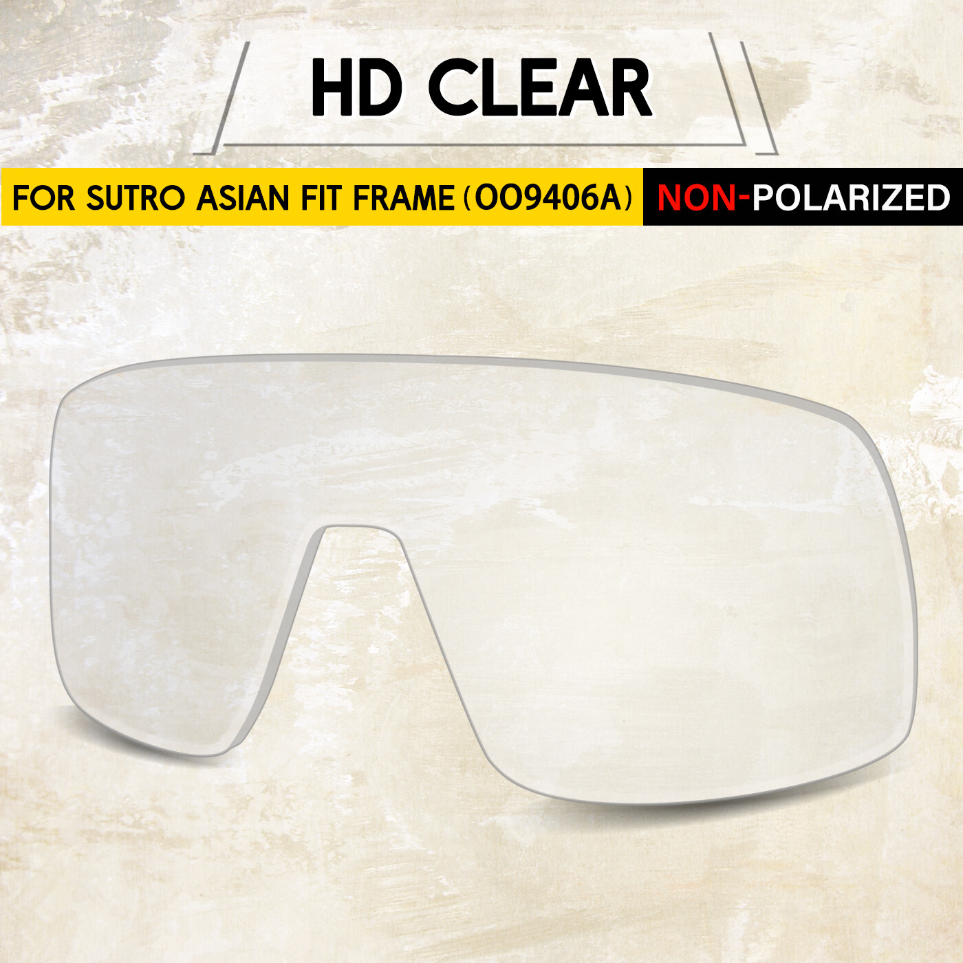 HD Clear Replacement Lenses for Oakley Sutro Asian Fit OO9406A, No Polarized