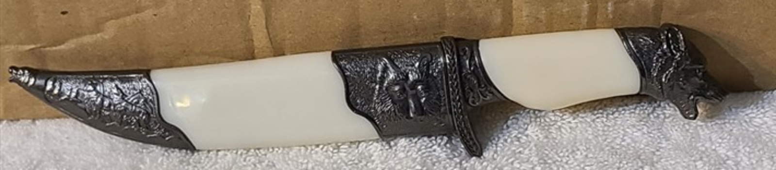 WOLF ANIMAL LETTER OPENER KNIFE DAGGER WITH SHEATH