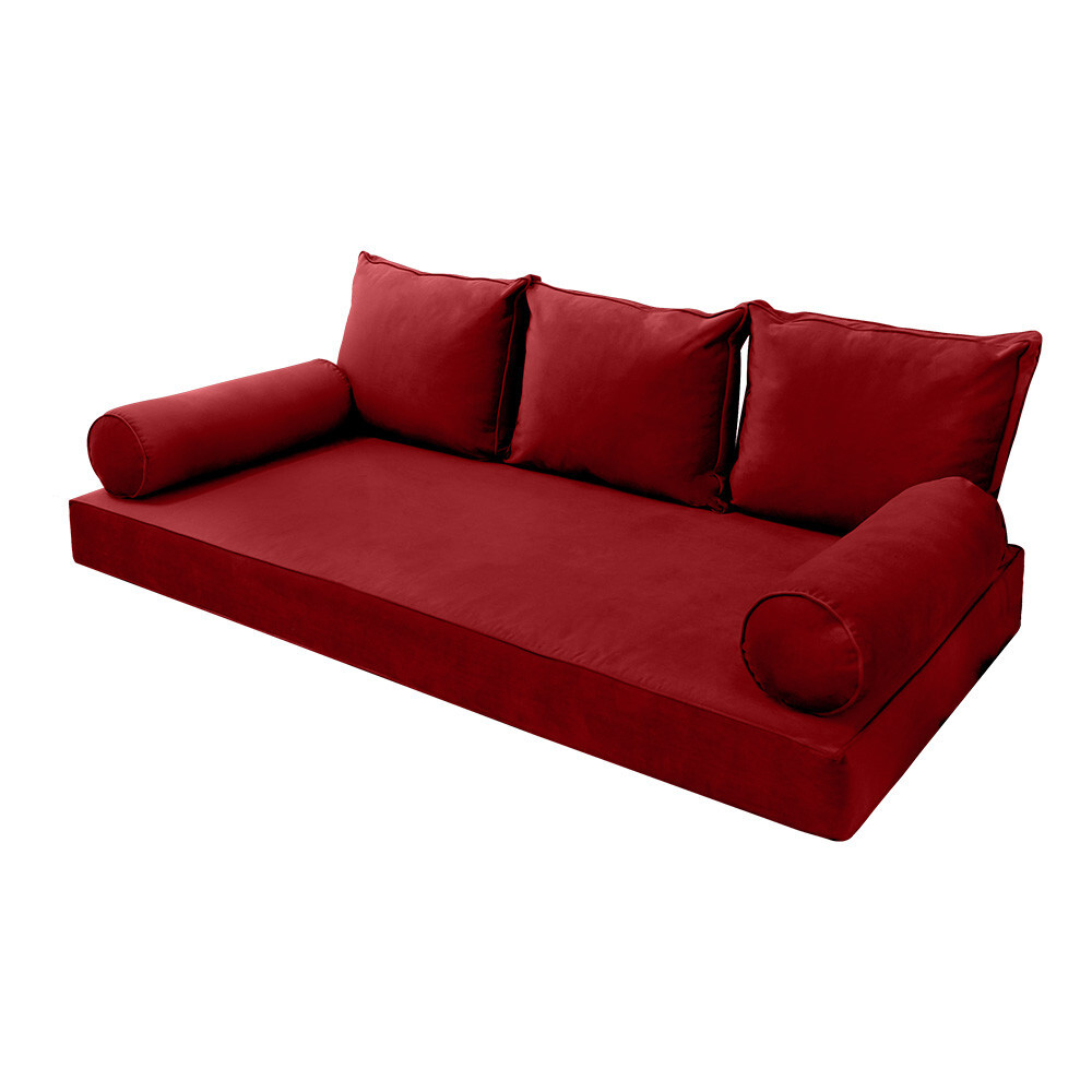 |SLIPCOVER ONLY| V3 Velvet Indoor Daybed Mattress Pillow Pipe Trim Twin AD369
