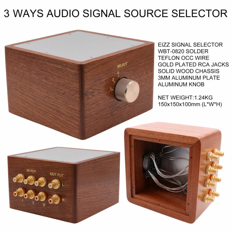 3 Ways Hifi Audio Signal Sources Selector Switch Box Splitter 3 Input 1 Output