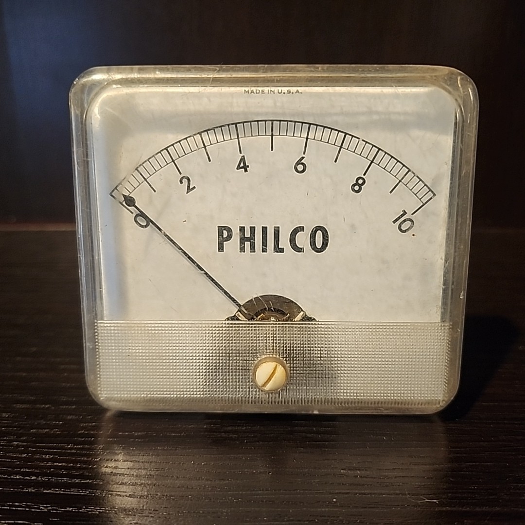 Vintage PHILCO Analog Panel Mount Meter 1437 UNTESTED 0-10