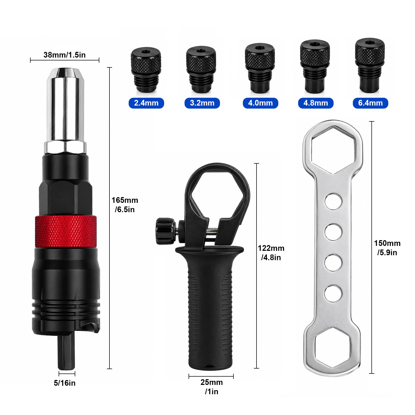 Electric Rivet Nut Gun Adapter for Cordless Drill Riveting Riveter Insert Tool