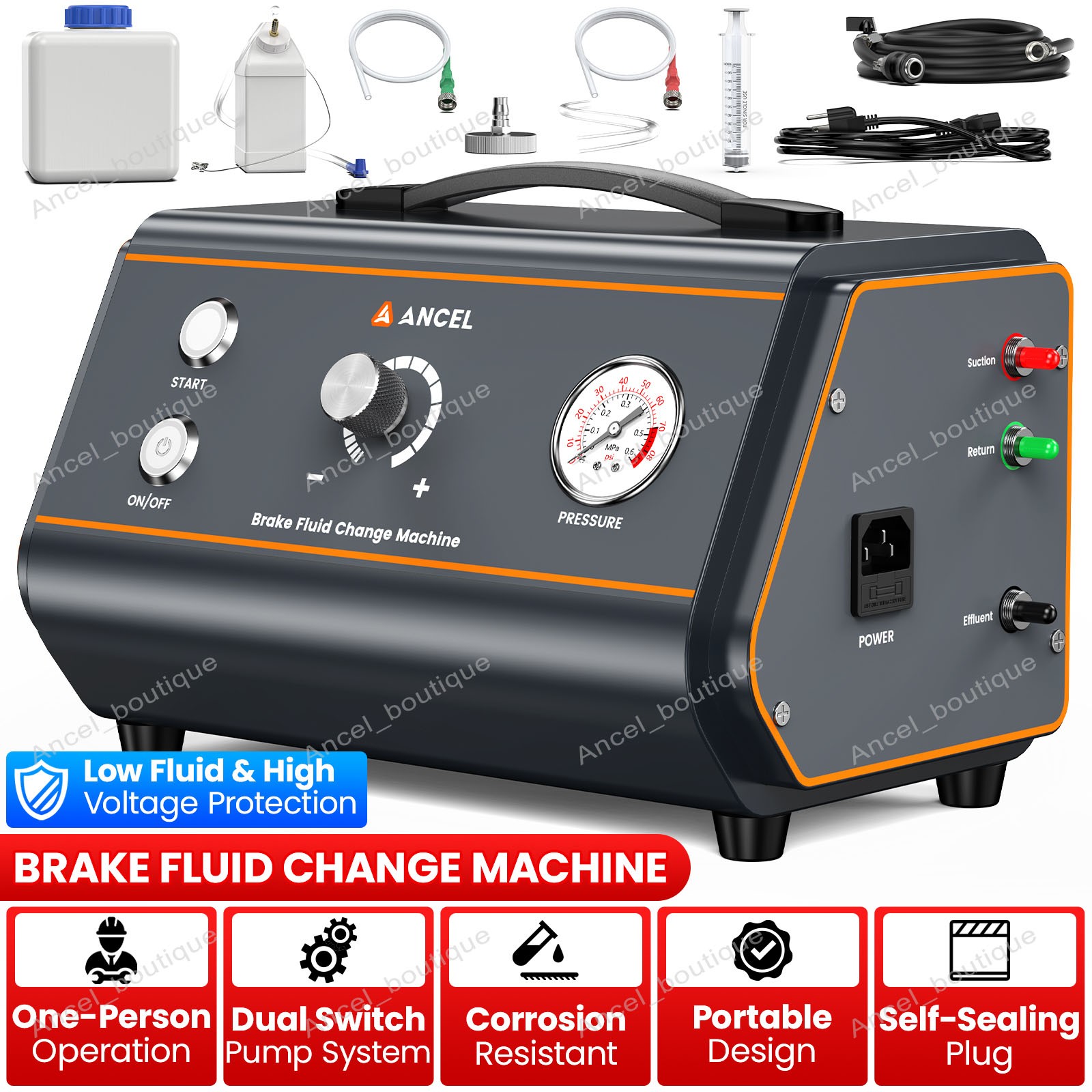 ANCEL BR1000 Brake Fluid Change Machine One-Person Operate Portable Bleeder