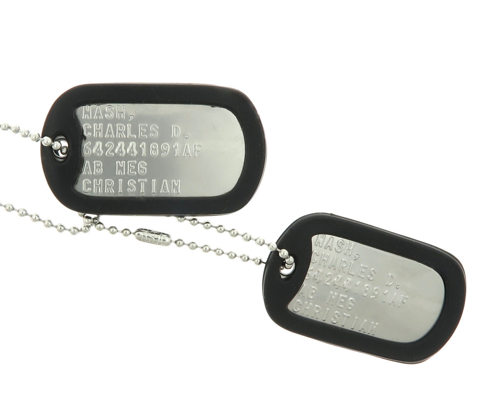 Street Fighter Nash Stainless Steel Military Dog Tags Cosplay Halloween Costume