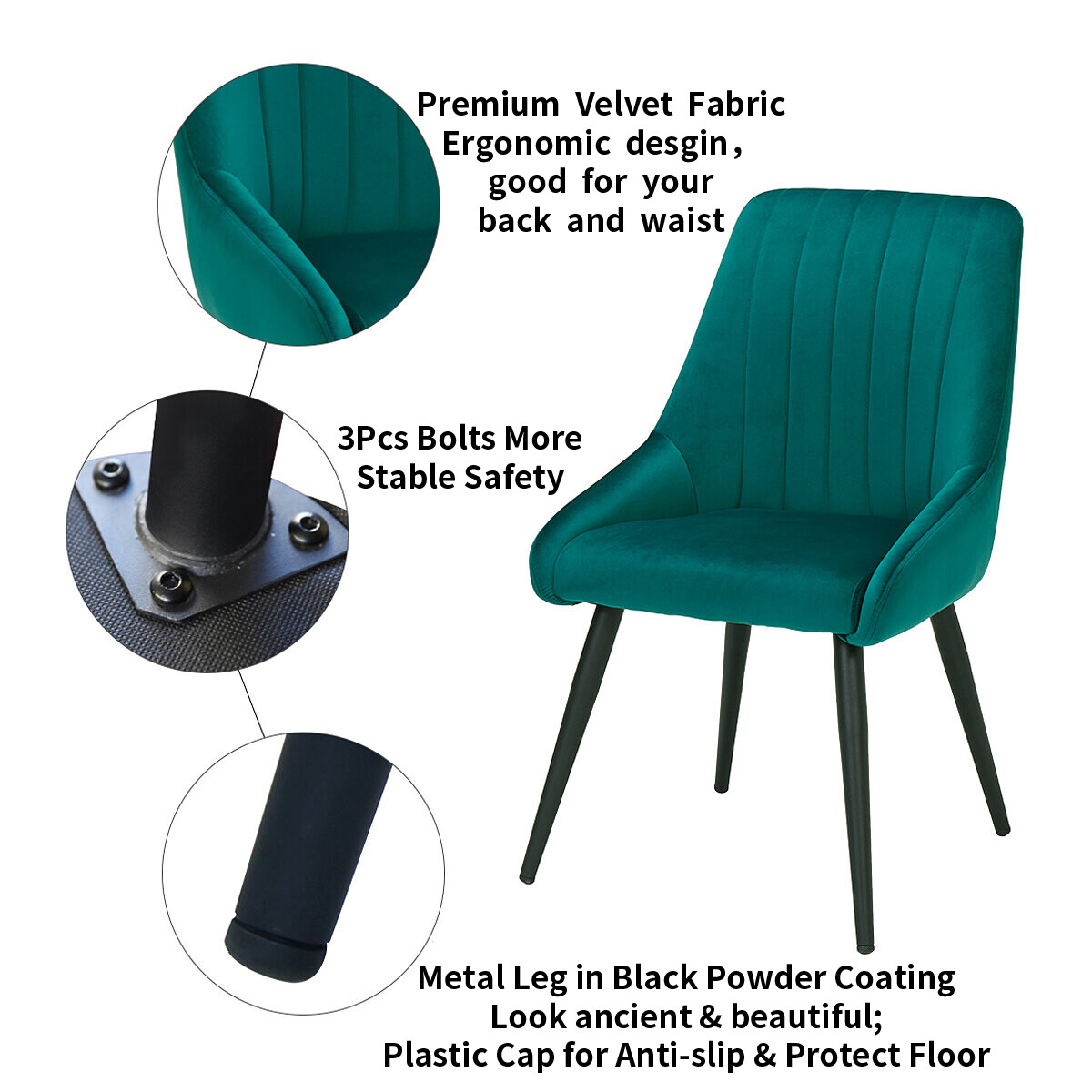 Duhome Accent Chairs Modern Upholstered Velvet For Living Room Set of 2