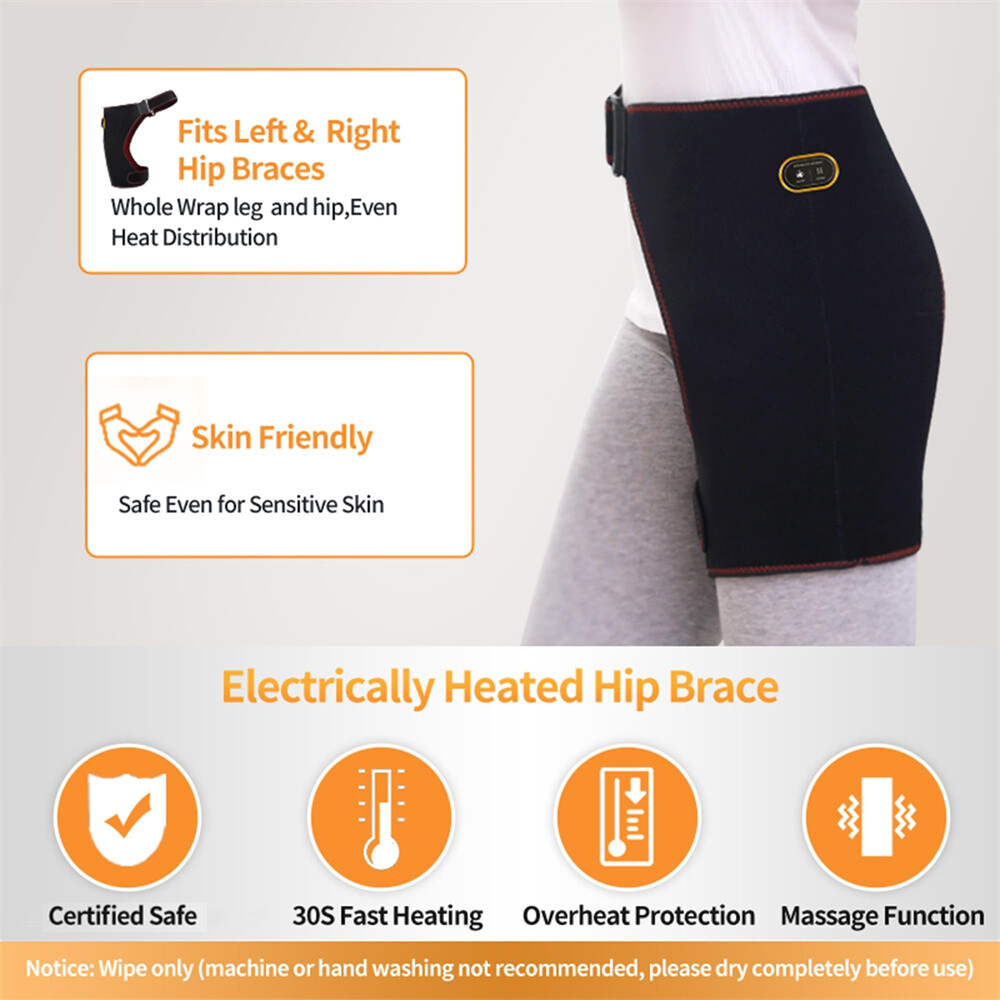 Heating Hip Wrap Brace 3 Heating Modes Adjustable Belt Pain Relief Thigh US
