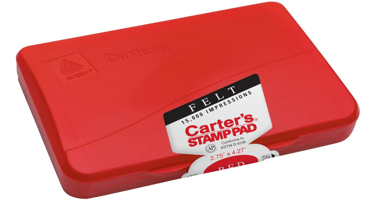 Carter's Felt Red Stamp Pad, 2.75 x 4.27 Inch Ink Pad (21071)