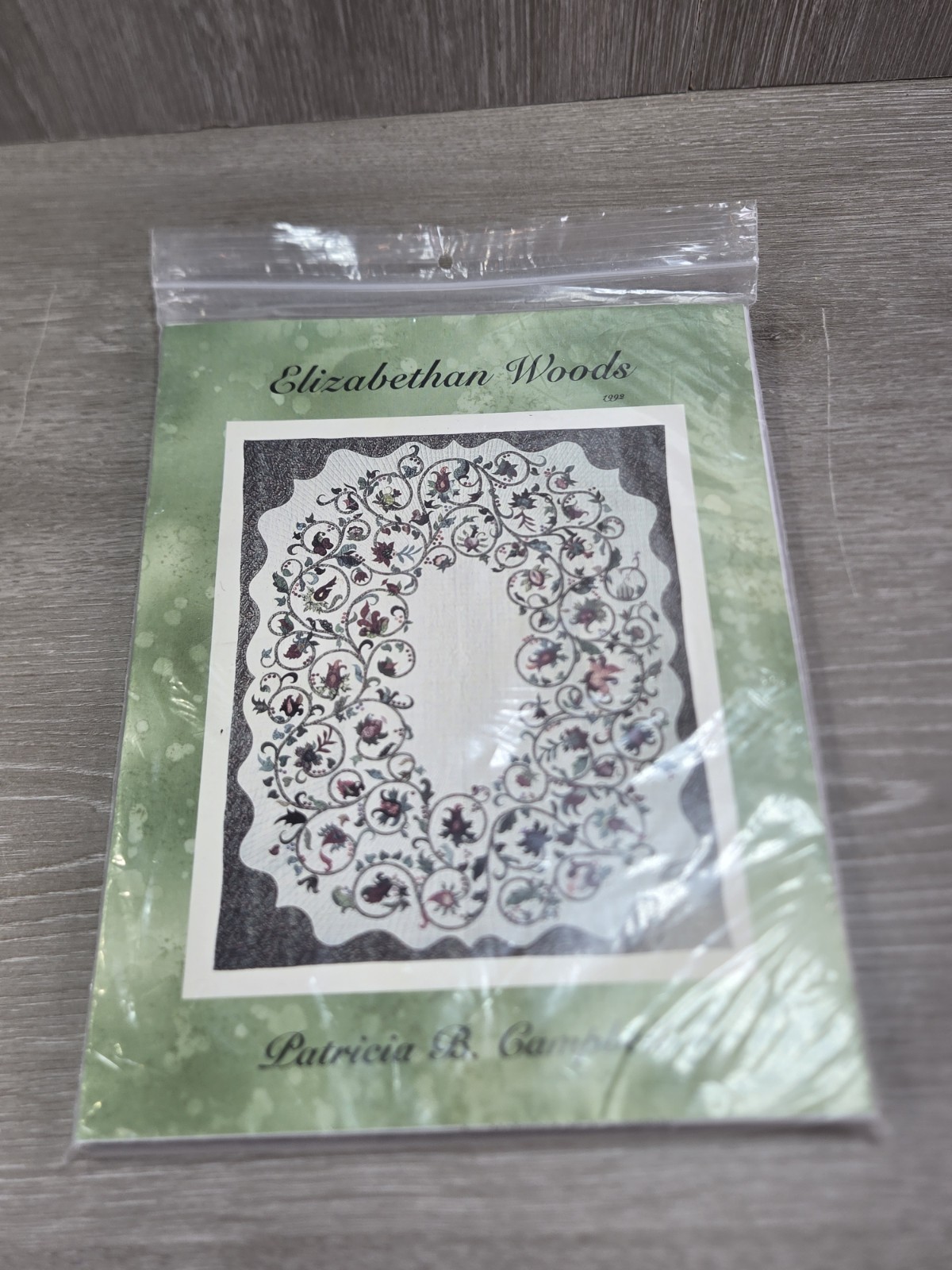 Elizabethan Woods 68" x  84" Quilt pattern  Patricia B Campbell UNCUT applique