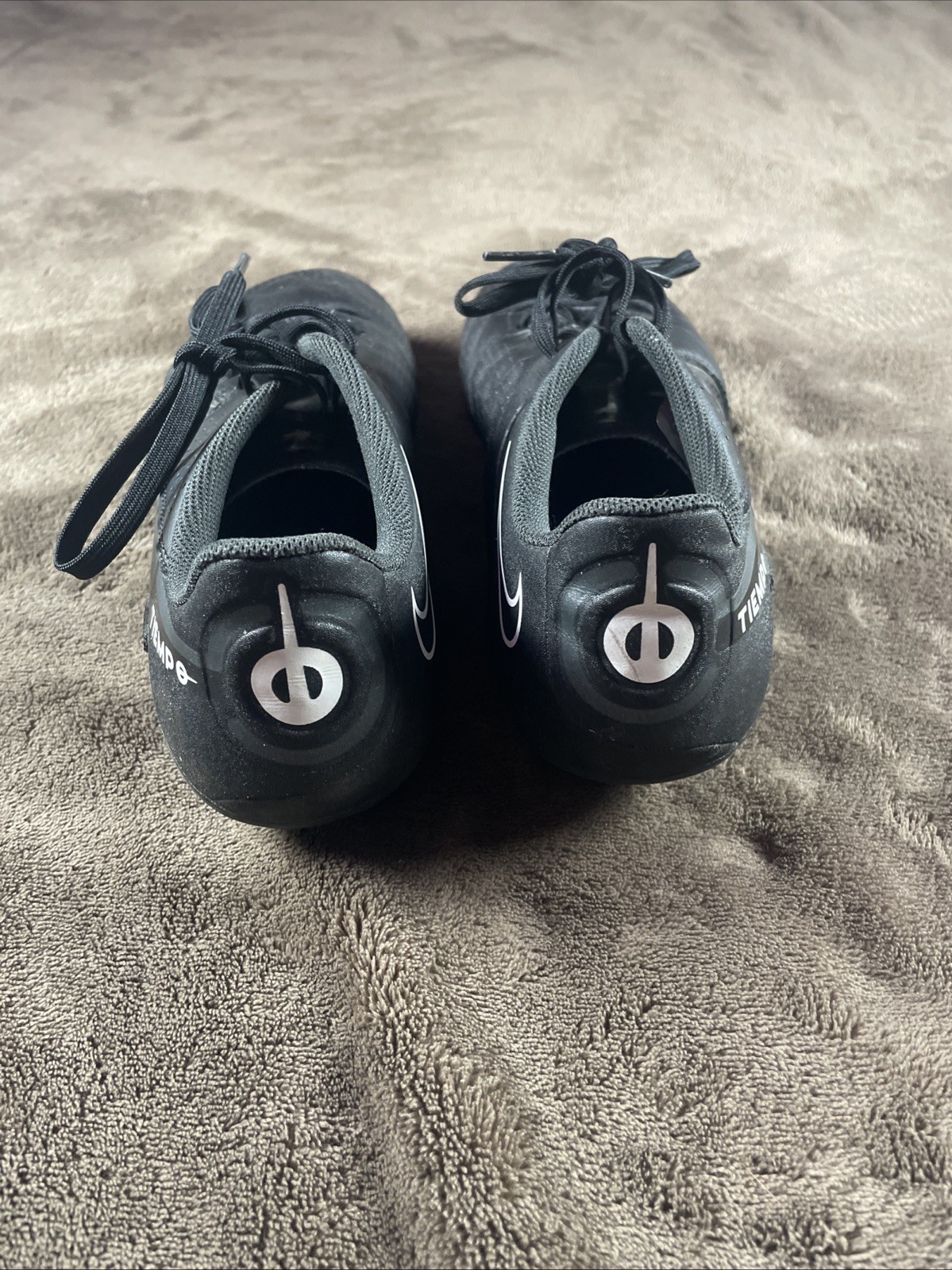 Nike Tiempo Soccer Cleats Black Blue Men's US 6.5 Football Boots 317609-071
